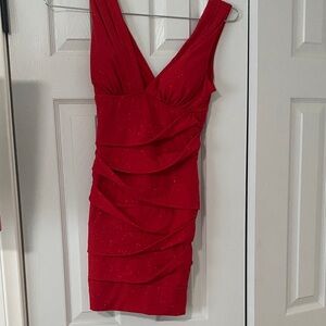 Emerald Sundae Red Sparkle Mini Dress